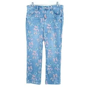 Laurie Felt Women Daisy Denim Relaxed Boyfriend Straight Jeans 10P Butterfly